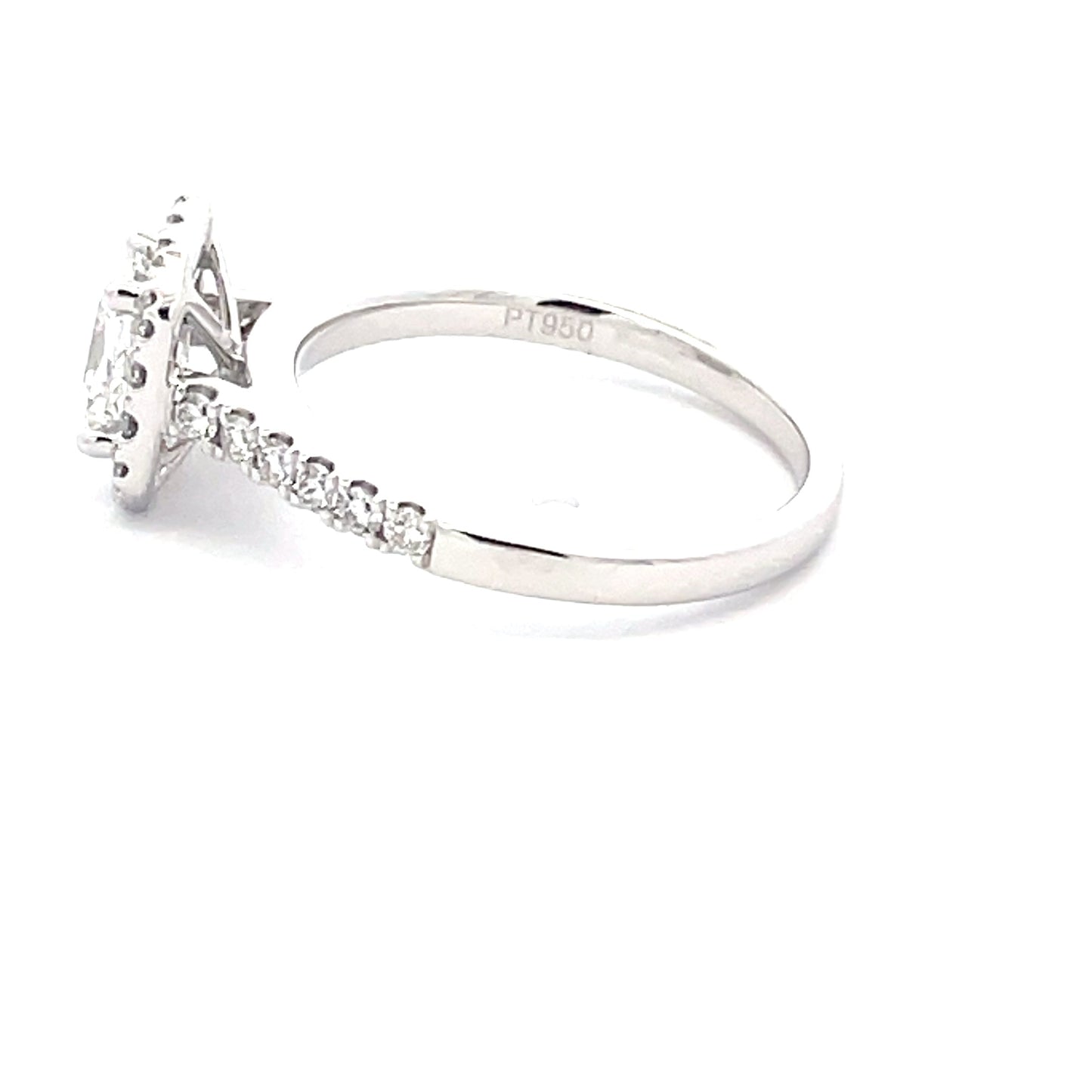 Platinum Radiant Cut Diamond Halo Cluster Style Ring - 1.17cts Gardiner Brothers