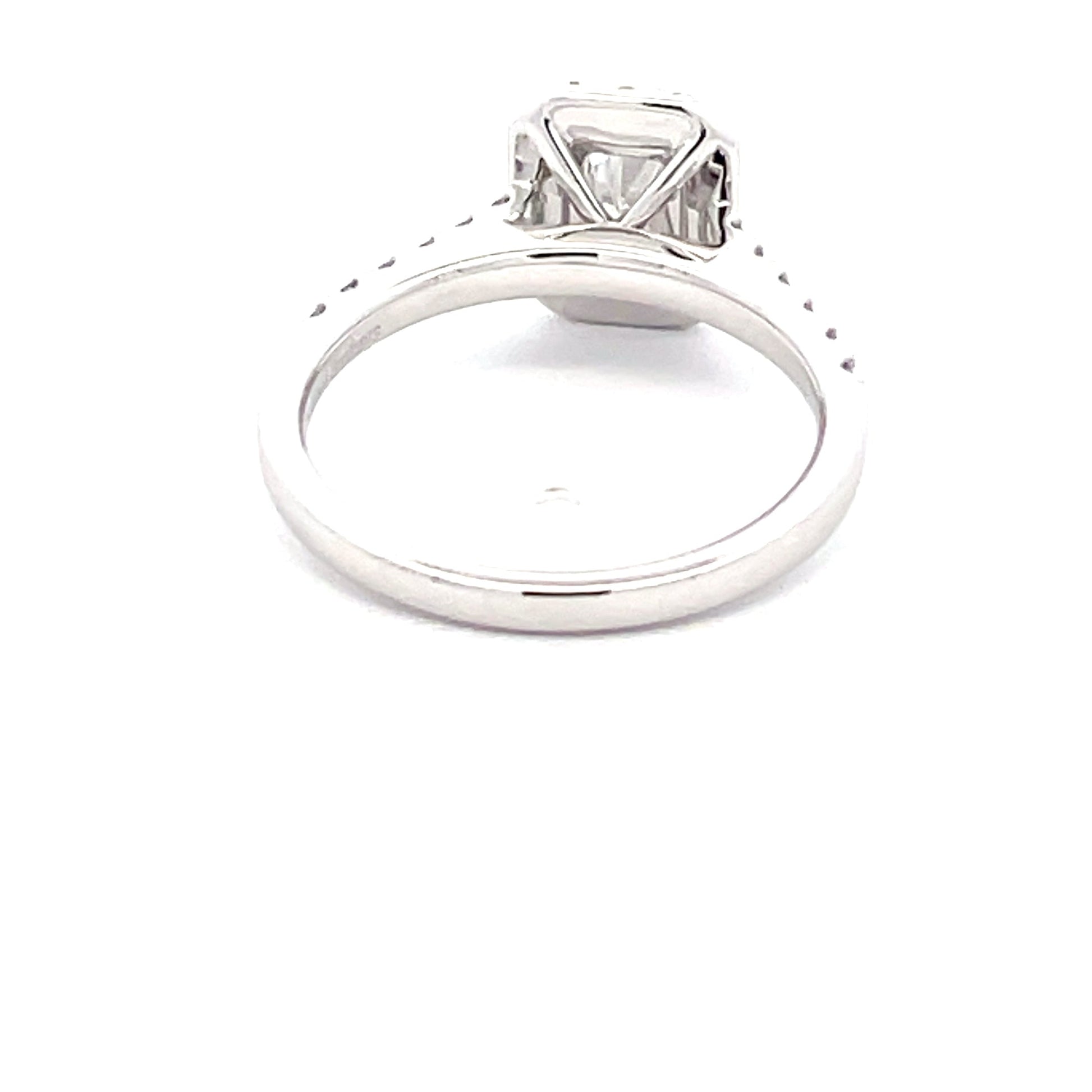 Platinum Radiant Cut Diamond Halo Cluster Style Ring - 1.17cts Gardiner Brothers