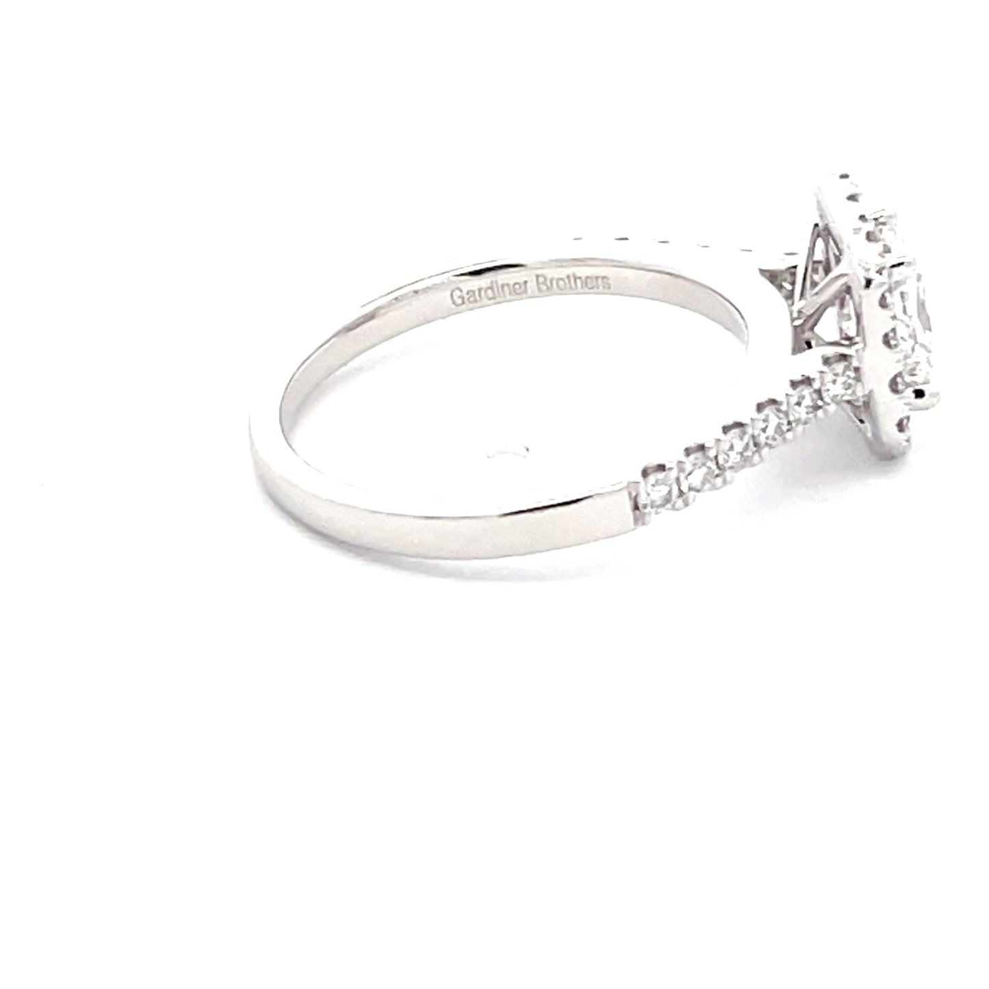 Platinum Radiant Cut Diamond Halo Cluster Style Ring - 1.17cts Gardiner Brothers