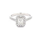 Platinum Radiant Cut Diamond Halo Cluster Style Ring - 1.17cts Gardiner Brothers