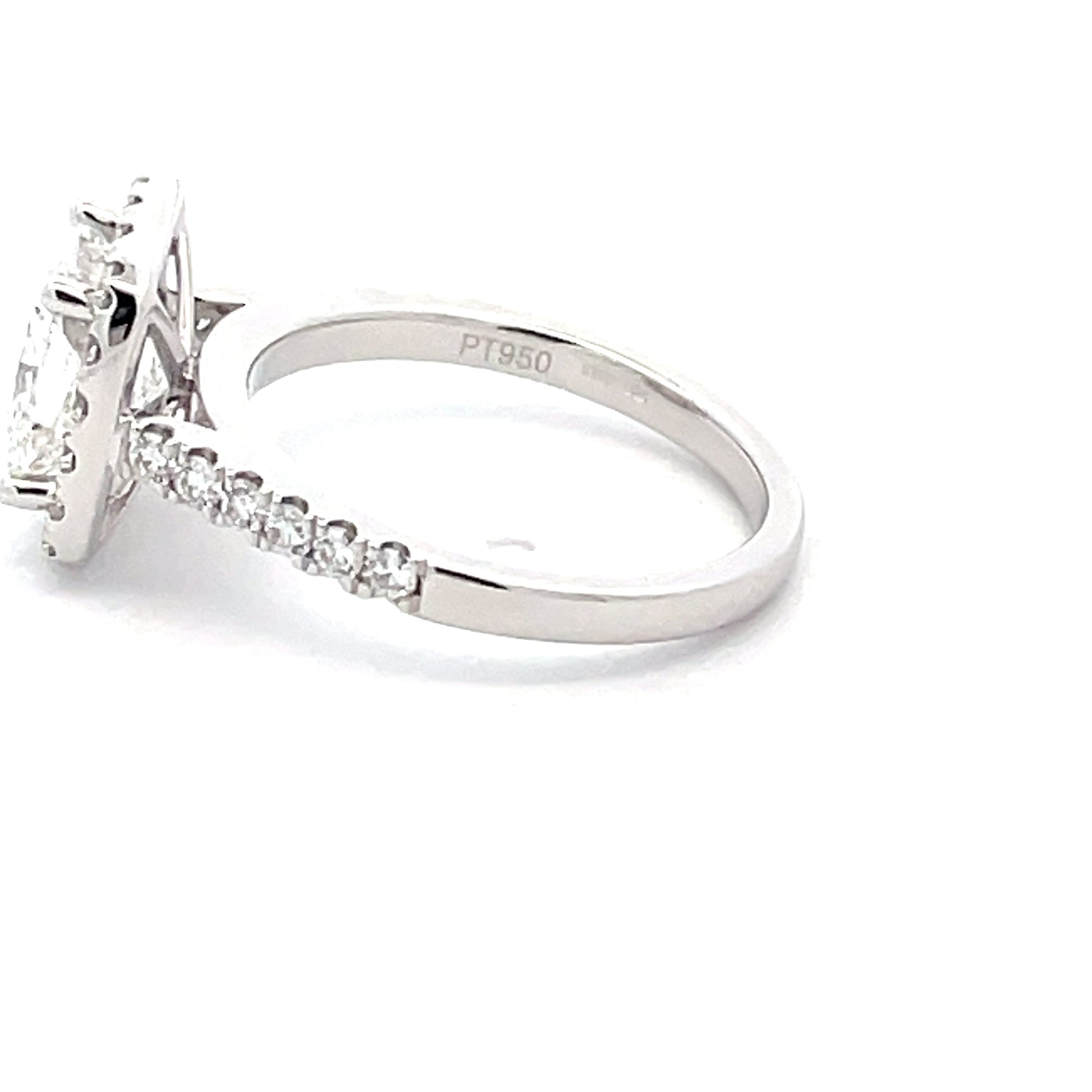 Platinum Cushion Shaped Diamond Halo Cluster Style Ring - 2.63cts Gardiner Brothers