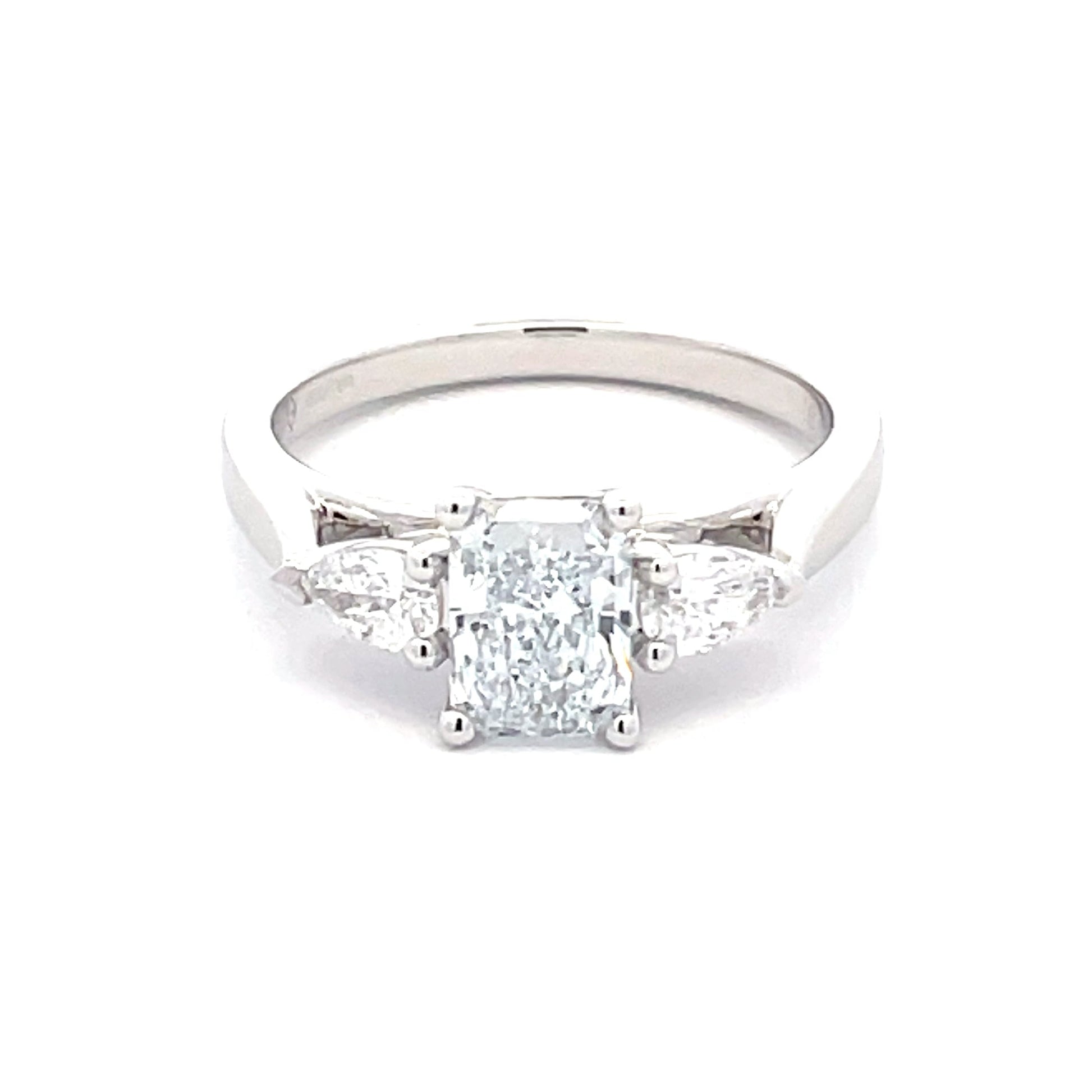 Lab Grown Radiant and Pear Shaped Daimond 3 Stone Ring - 1.30cts  Gardiner Brothers   