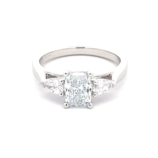 Lab Grown Radiant and Pear Shaped Daimond 3 Stone Ring - 1.30cts  Gardiner Brothers   