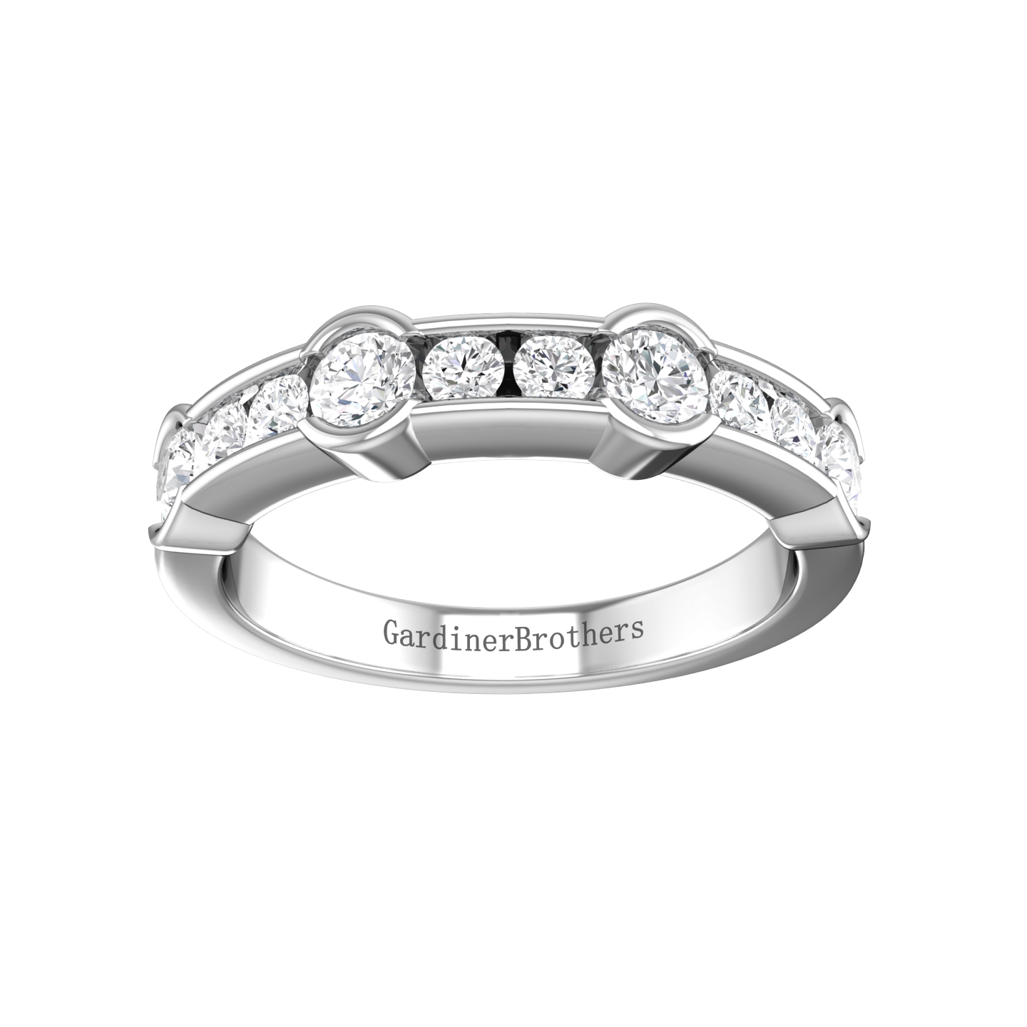 Round Brilliant Cut Diamond set Wedding Band gardiner-brothers