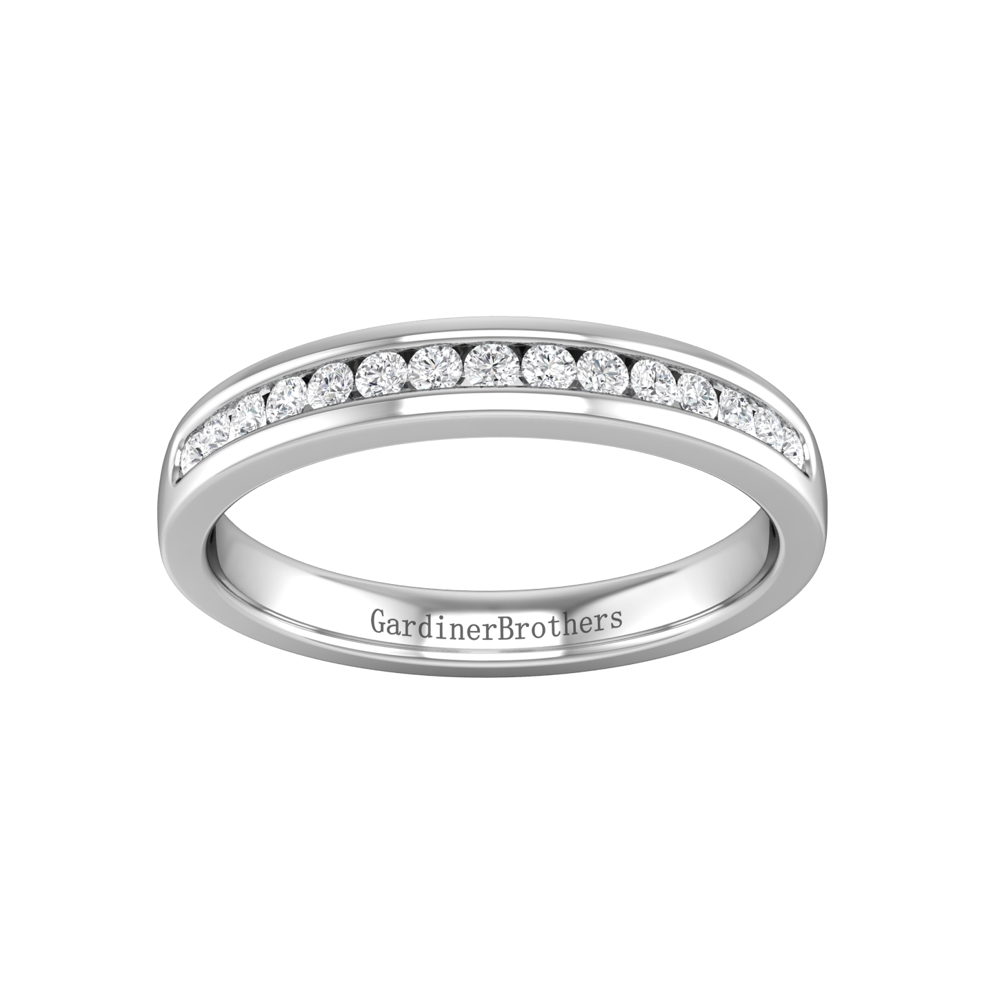 Round Brilliant Cut 15 Stone Diamond Set Wedding Band  gardiner-brothers   