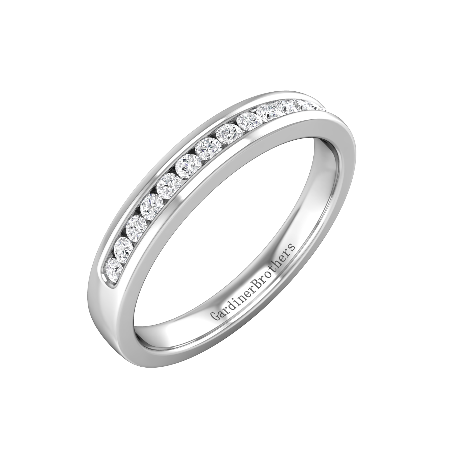 Round Brilliant Cut 15 Stone Diamond Set Wedding Band gardiner-brothers 0.18cts Platinum