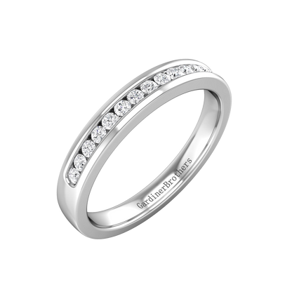 Round Brilliant Cut 15 Stone Diamond Set Wedding Band gardiner-brothers 0.18cts Platinum