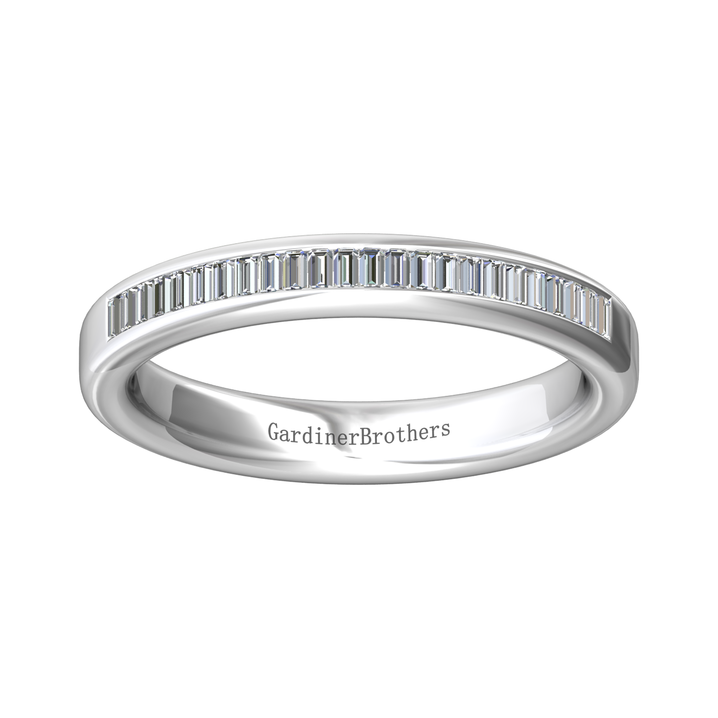 Baguette Cut Diamond Set Wedding Band  Gardiner Brothers   