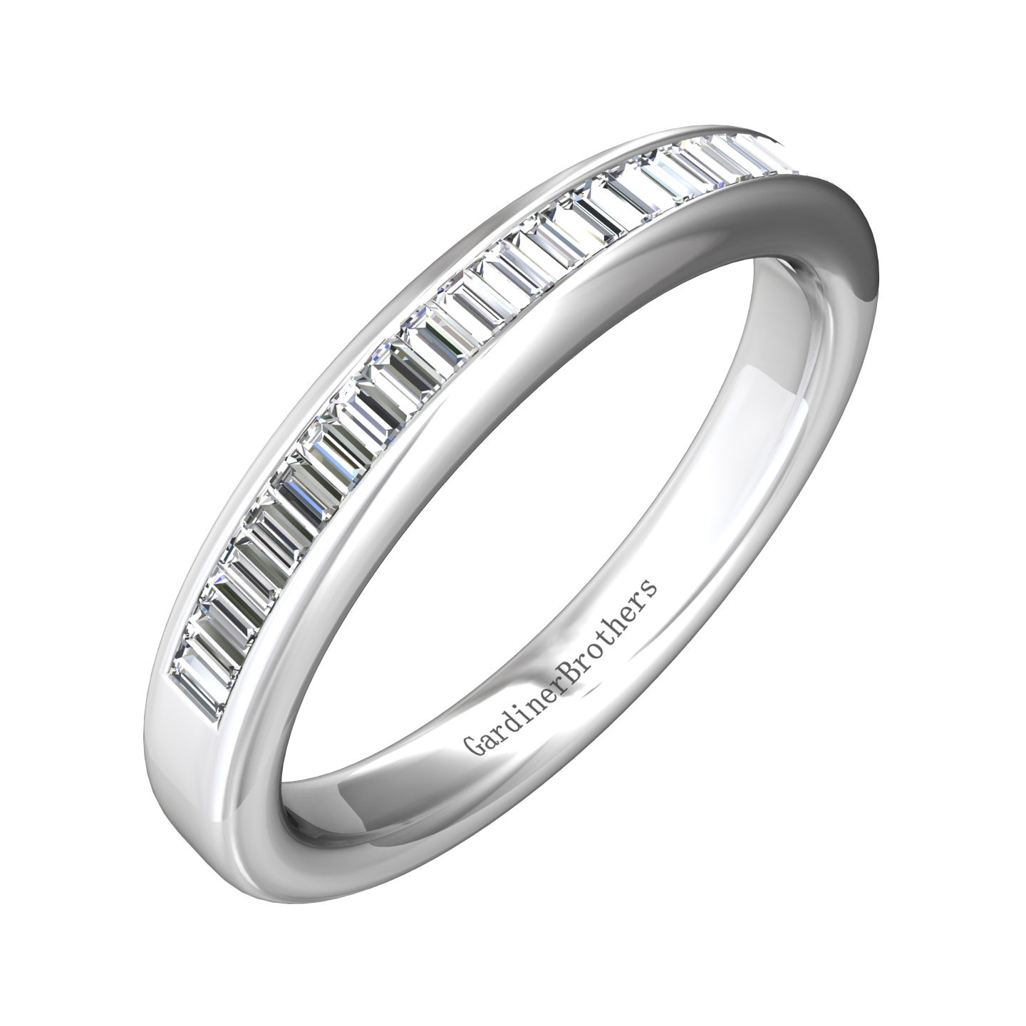 Baguette Cut Diamond Set Wedding Band Gardiner Brothers 0.20cts Platinum