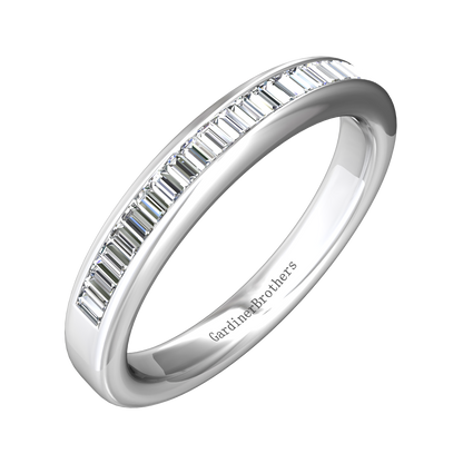 Baguette Cut Diamond Set Wedding Band Gardiner Brothers 0.20cts Platinum