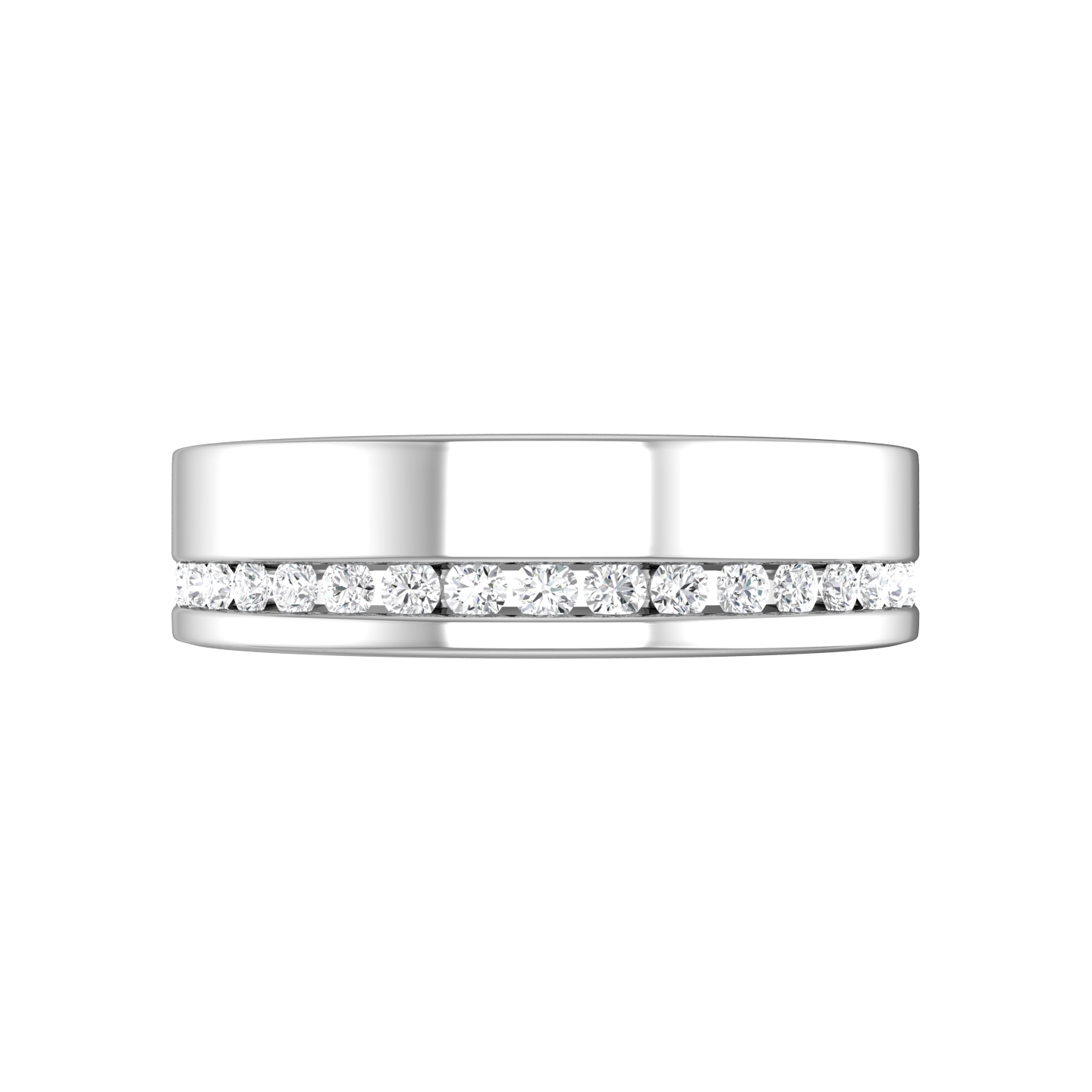 Half Set Round Brilliant Cut Diamond Wedding Band  gardiner-brothers   