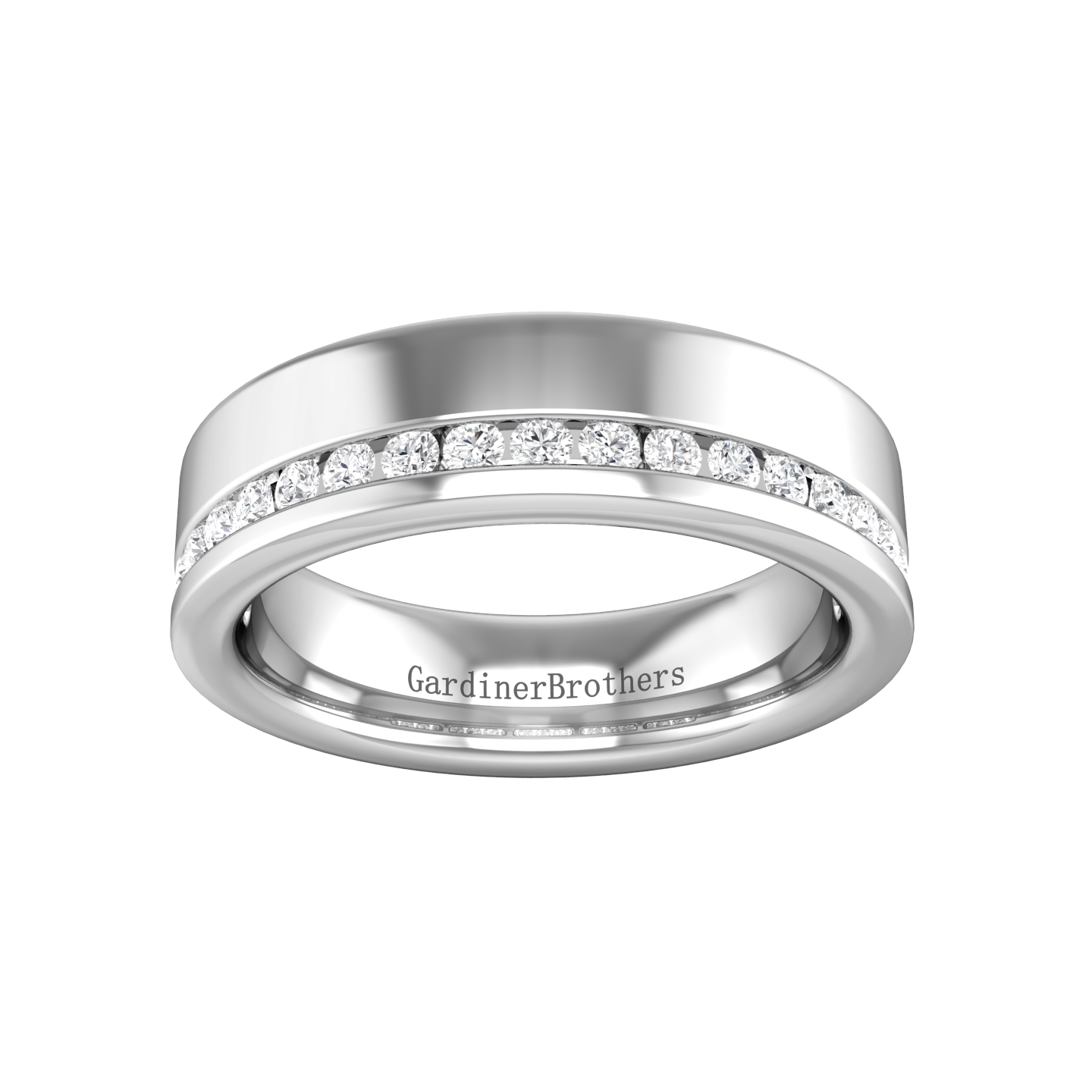 Half Set Round Brilliant Cut Diamond Wedding Band  gardiner-brothers   