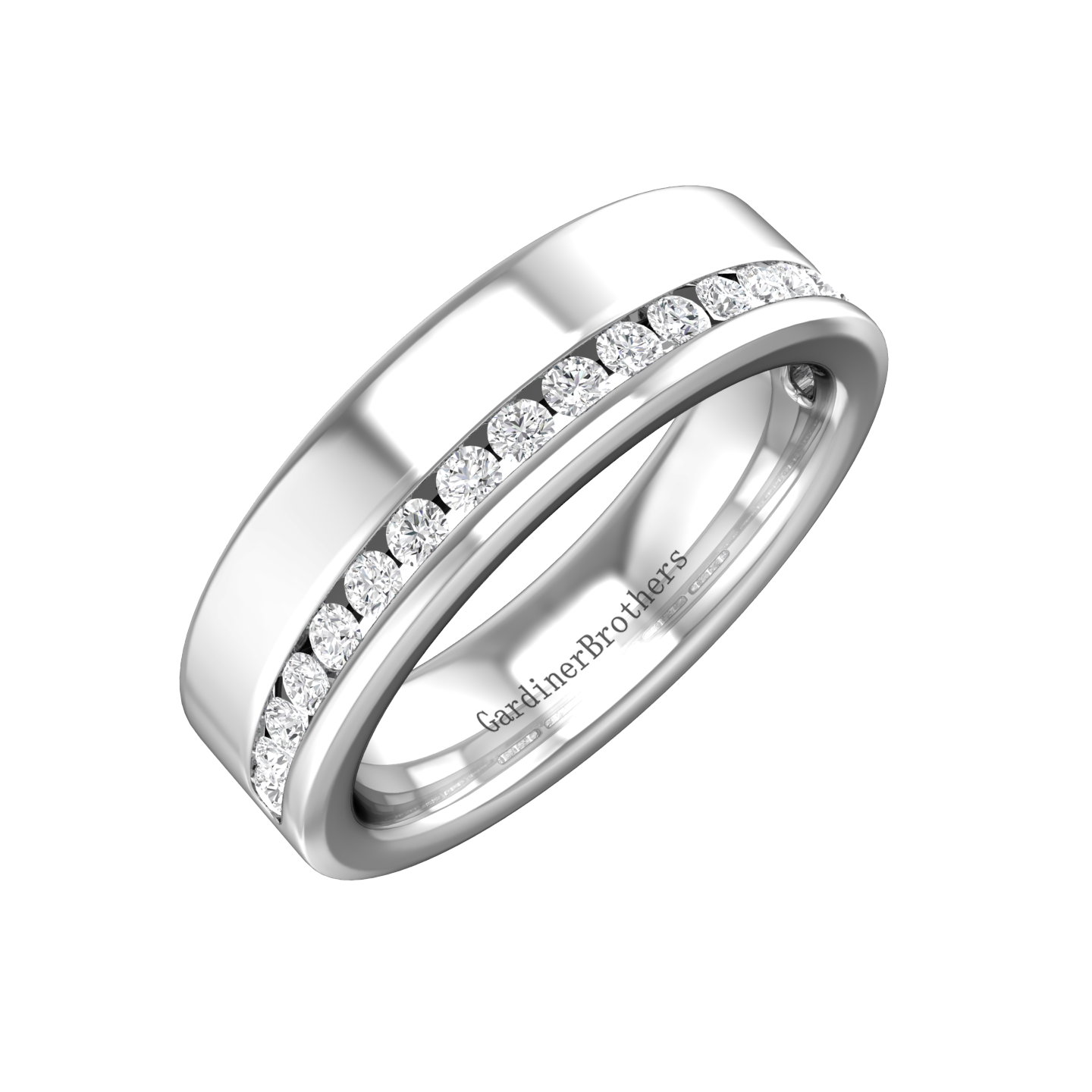 Half Set Round Brilliant Cut Diamond Wedding Band gardiner-brothers 0.22cts 4mm Platinum