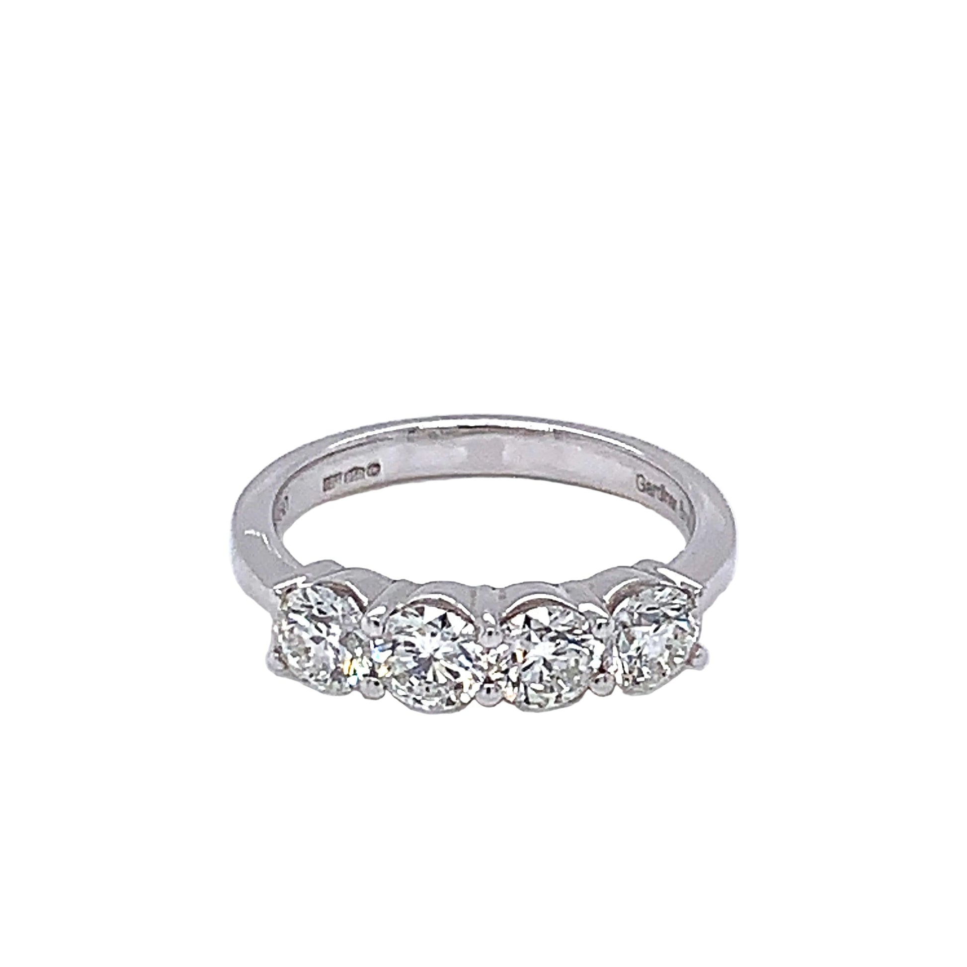 Round Brilliant Cut Diamond 4 Stone Eternity Ring - 1.20cts gardiner-brothers