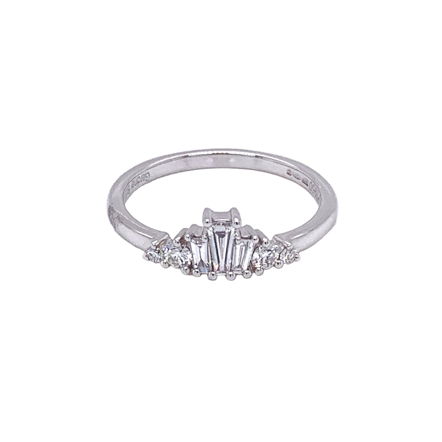 Brilliant and Baguette Cut Diamond Set Tiara Style Ring Gardiner Brothers
