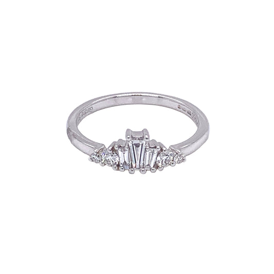 Brilliant and Baguette Cut Diamond Set Tiara Style Ring Gardiner Brothers