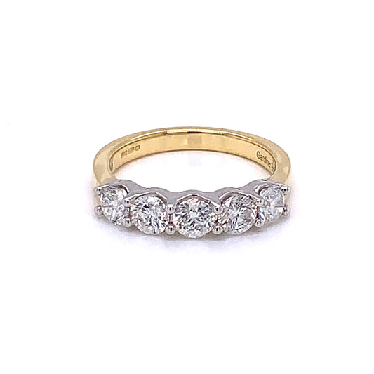 Round Brilliant Cut 5 Stone Diamond Eternity Ring - 1.20cts gardiner-brothers