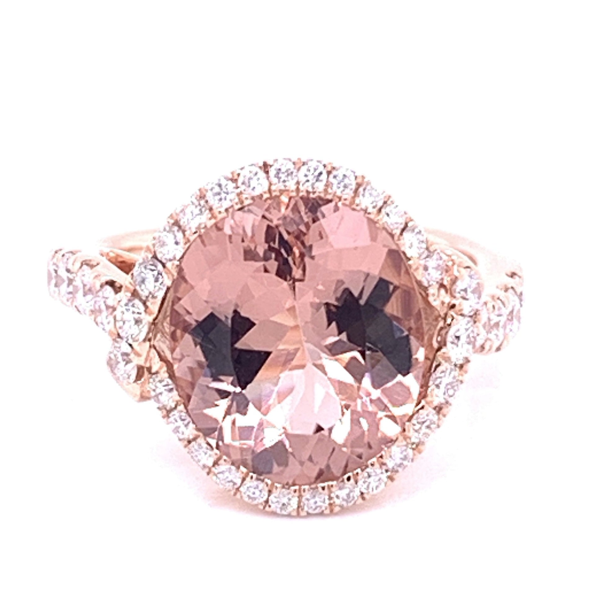 Morganite and Diamond Halo Ring  Gardiner Brothers   