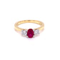 Oval Ruby and Round Brilliant CUT Diamond 3 Stone Ring gardiner-brothers