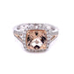 Morganite and Diamond Halo Style Ring gardiner-brothers
