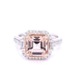 Morganite and Diamond Halo Style Cluster Ring Gardiner Brothers
