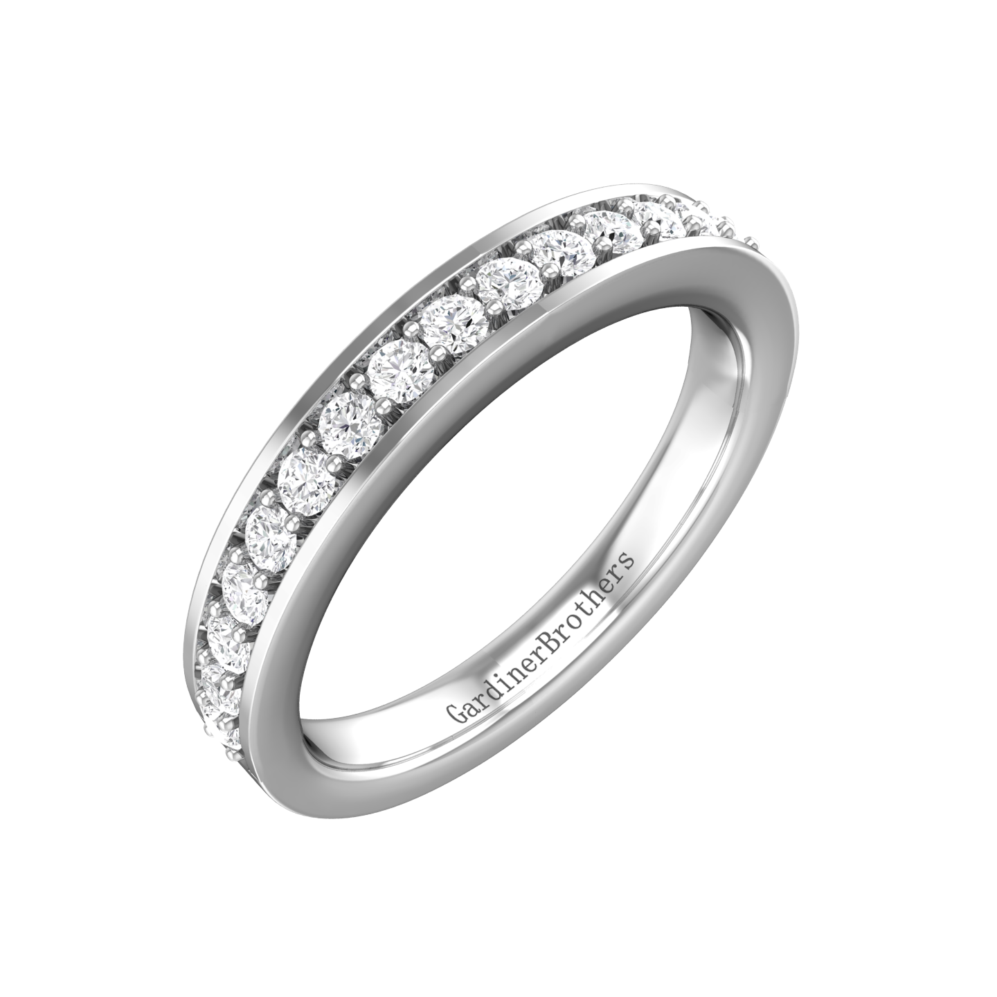 Diamond Set Pavé Style Wedding Band gardiner-brothers 0.15cts Platinum