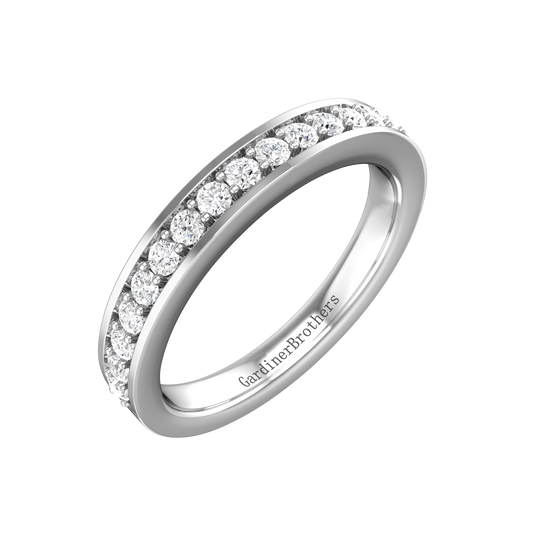 Diamond Set Pavé Style Wedding Band gardiner-brothers 0.15cts Platinum