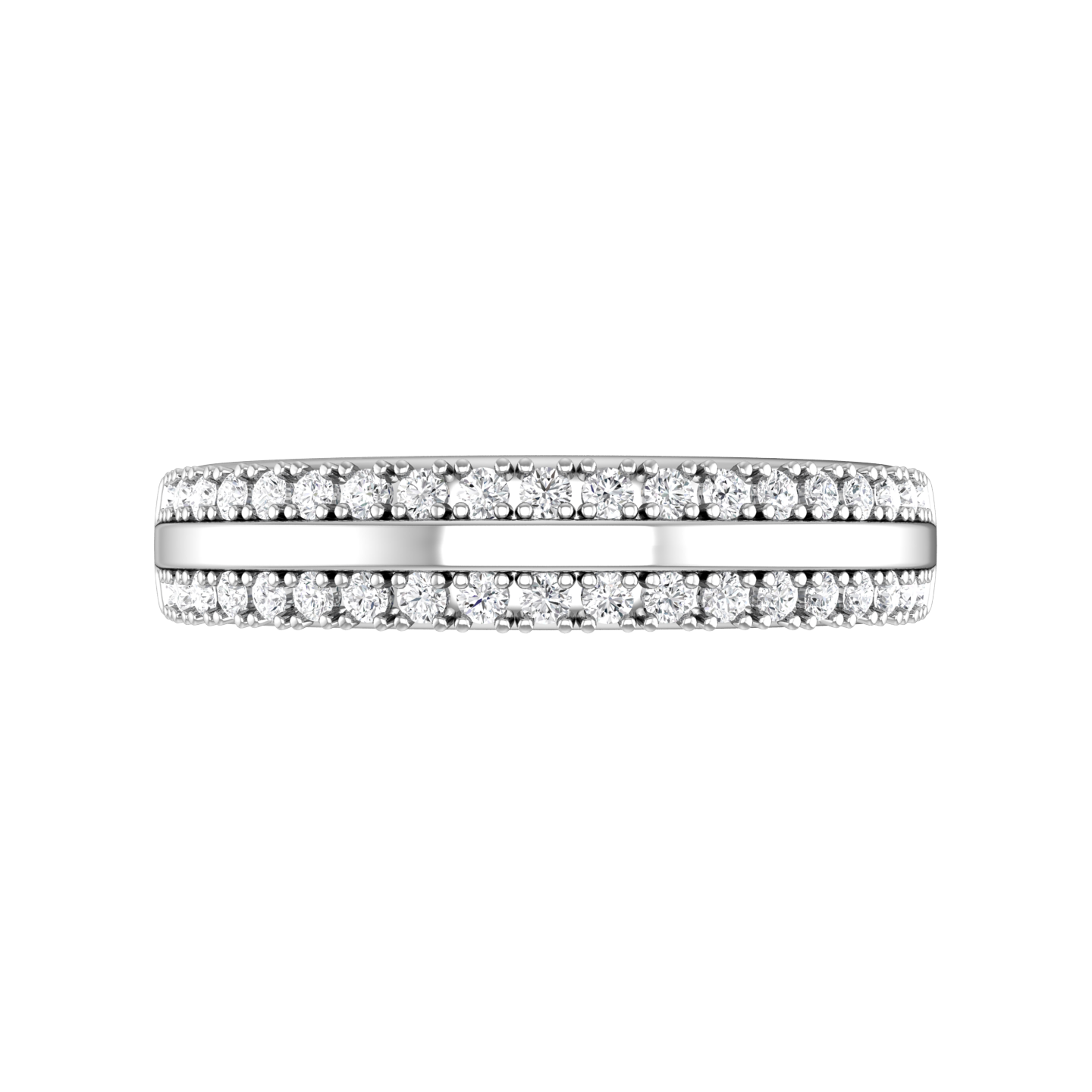 Double Row Round Brilliant Cut Diamond Wedding Band  gardiner-brothers   