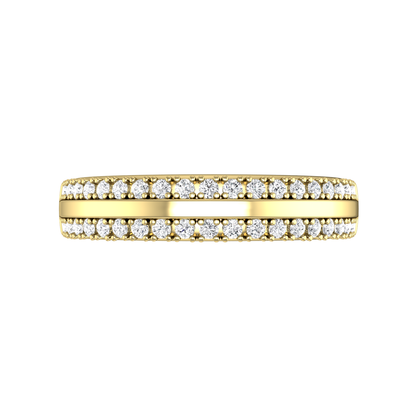 Double Row Round Brilliant Cut Diamond Wedding Band  gardiner-brothers   