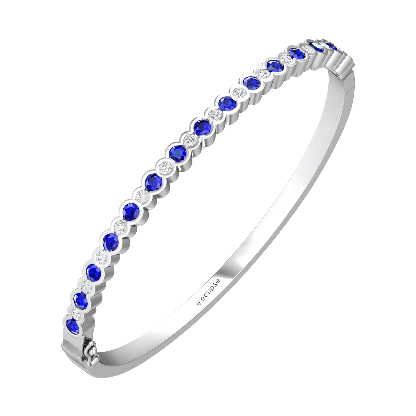 Eclipse Collection Sapphire and Diamond Bangle  Gardiner Brothers Platinum  