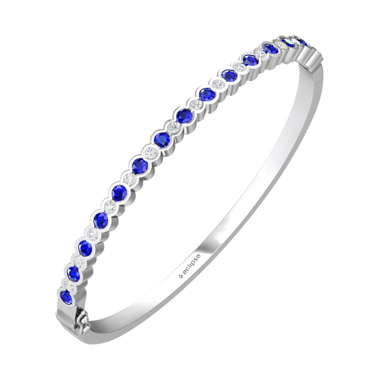 Eclipse Collection Sapphire and Diamond Bangle  Gardiner Brothers Platinum  