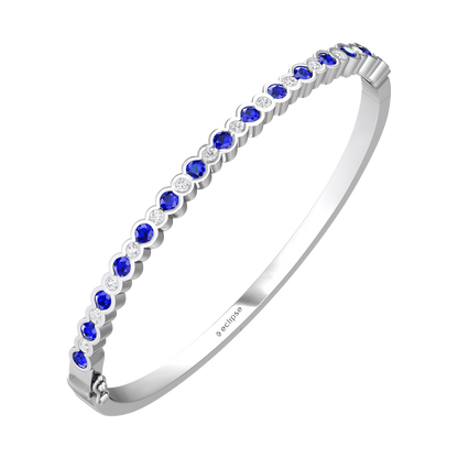 Eclipse Collection Sapphire and Diamond Bangle  Gardiner Brothers Platinum  