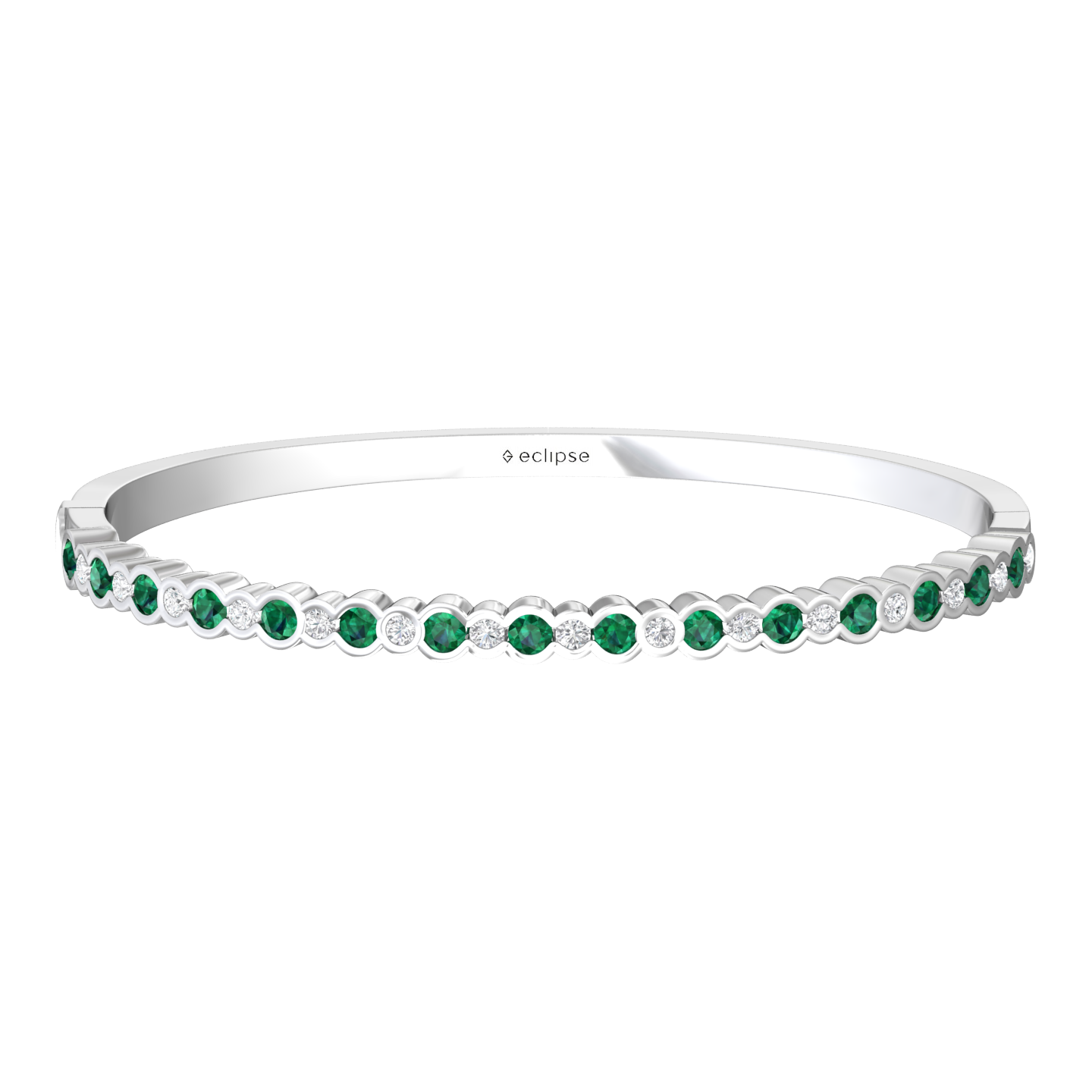 Eclipse Collection Emerald and Diamond Bangle  Gardiner Brothers   