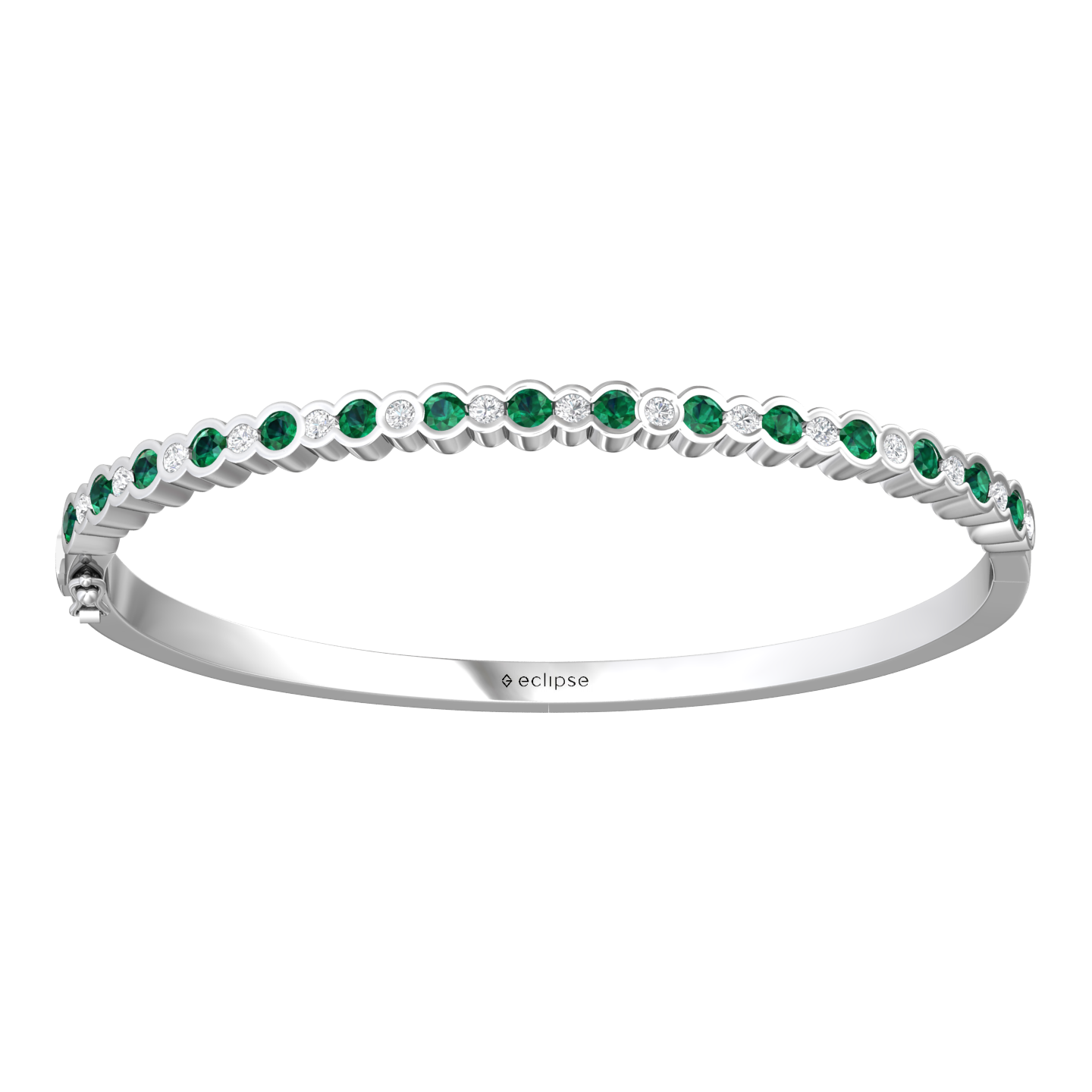 Eclipse Collection Emerald and Diamond Bangle  Gardiner Brothers   