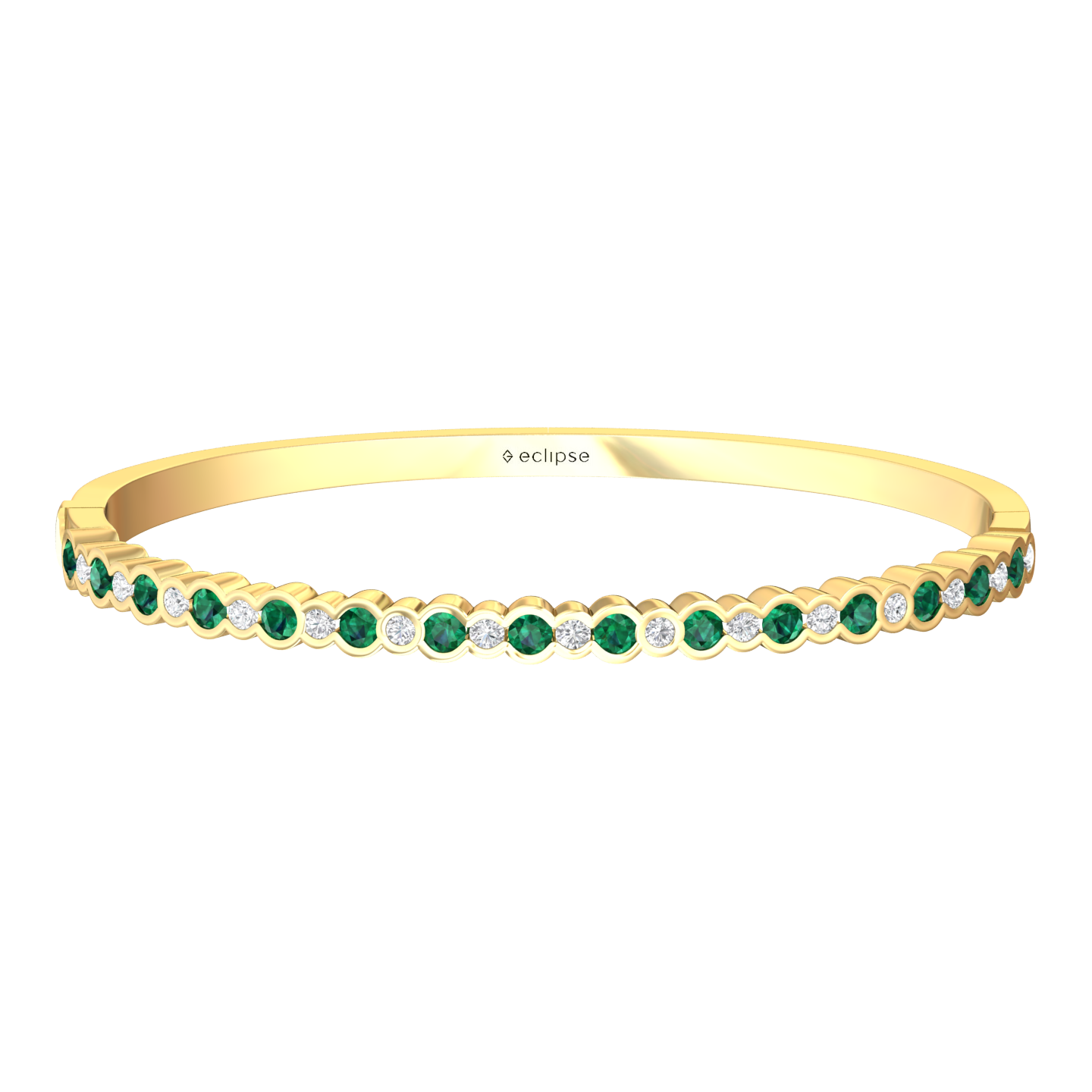 Eclipse Collection Emerald and Diamond Bangle  Gardiner Brothers   