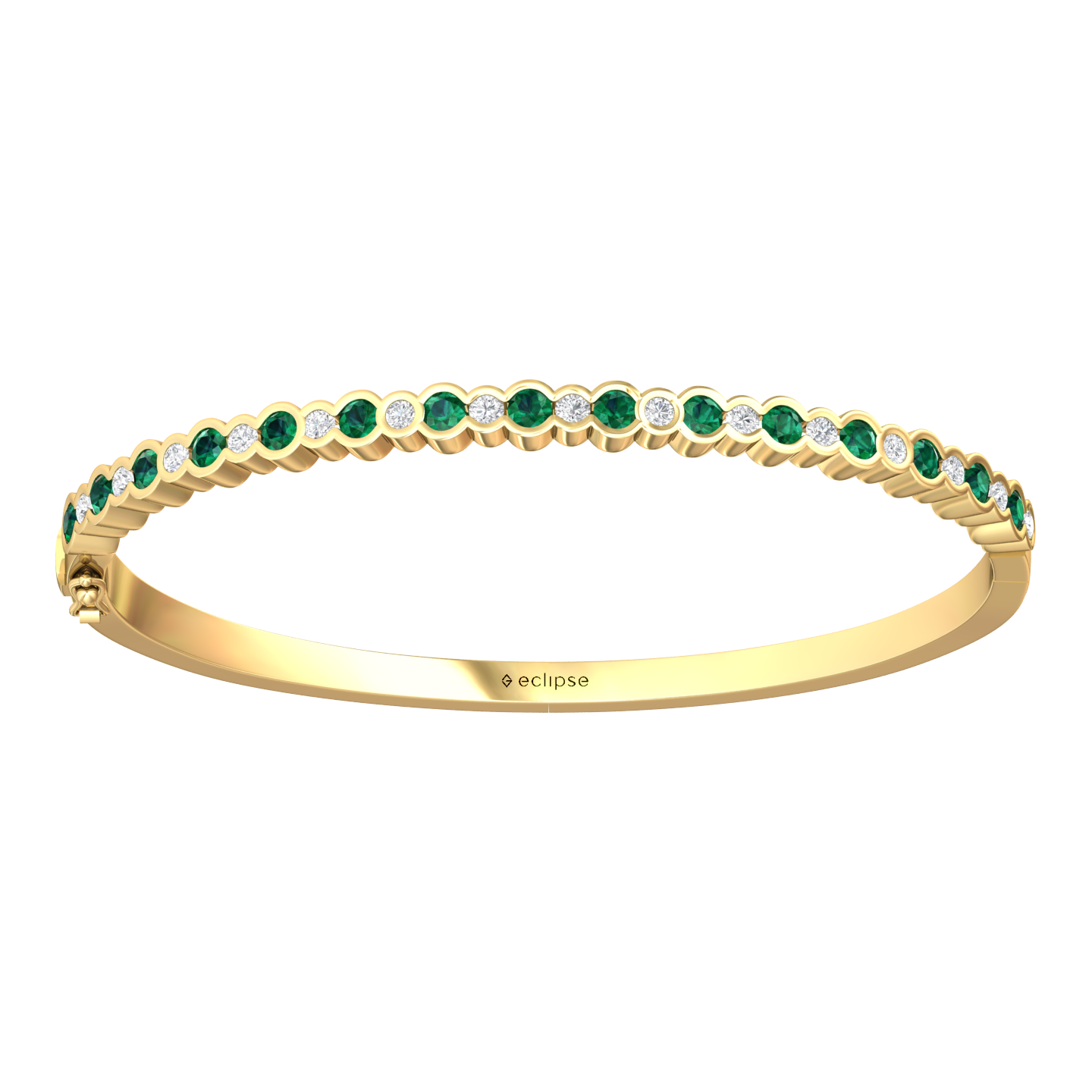 Eclipse Collection Emerald and Diamond Bangle  Gardiner Brothers   