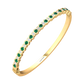 Eclipse Collection Emerald and Diamond Bangle  Gardiner Brothers 18ct Yellow Gold  
