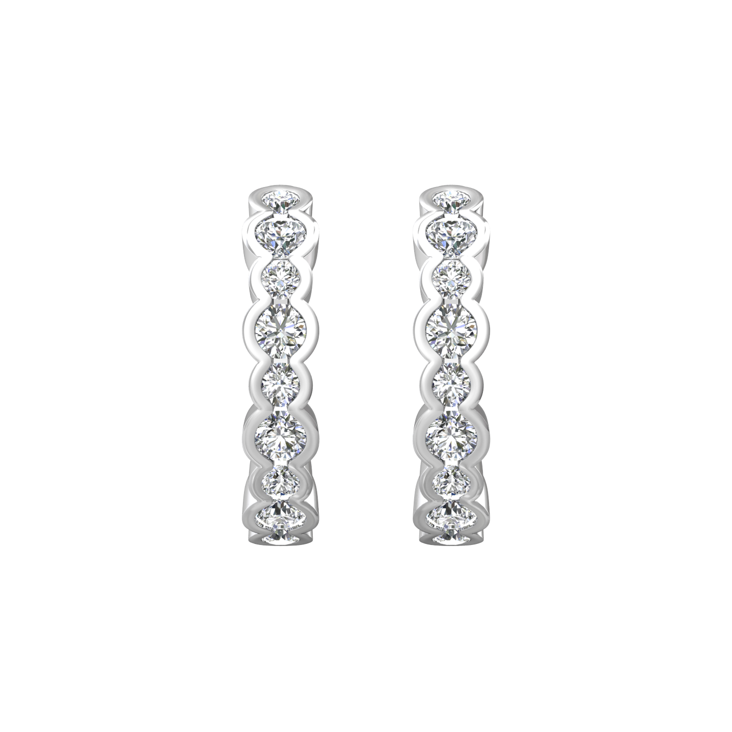Eclipse Collection All Diamond Hoop Earrings Gardiner Brothers