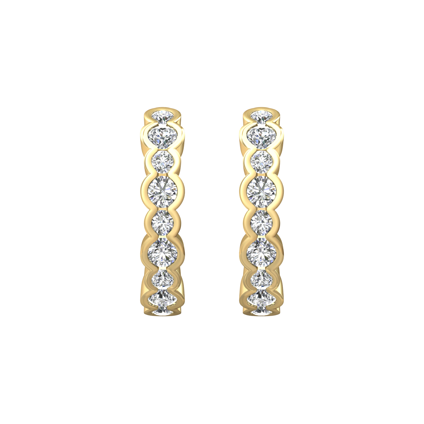 Eclipse Collection All Diamond Hoop Earrings Gardiner Brothers
