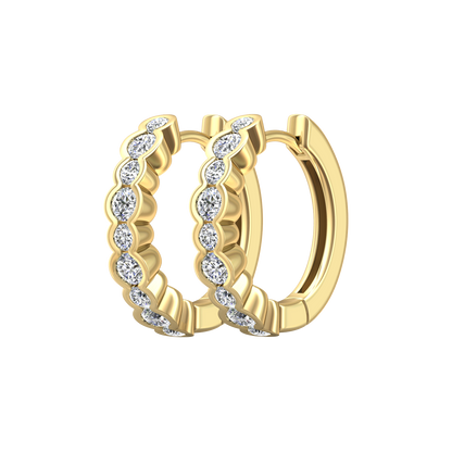Eclipse Collection All Diamond Hoop Earrings Gardiner Brothers 0.75cts 18ct Yellow Gold