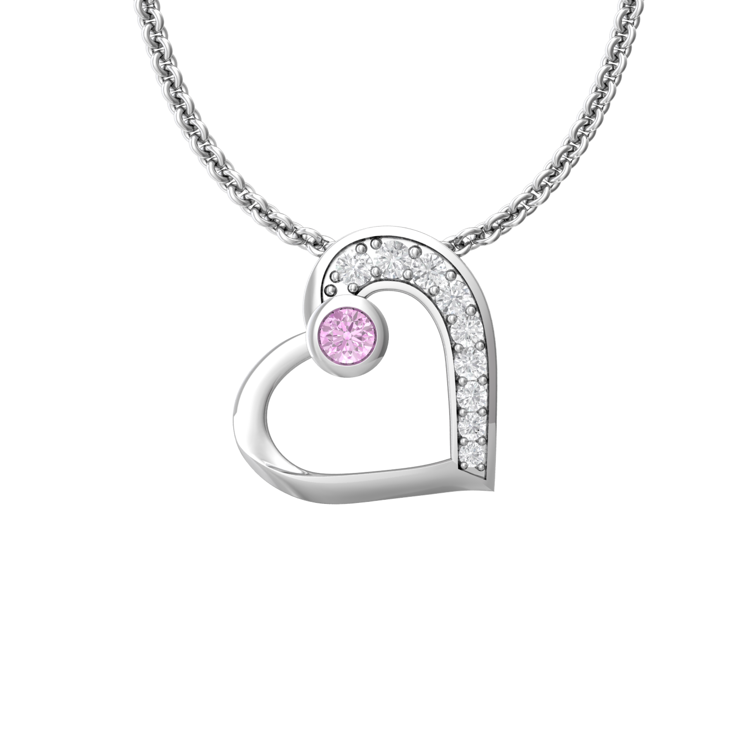 Heart Shaped Diamond Pendant Set With Pink Diamonds  Gardiner Brothers