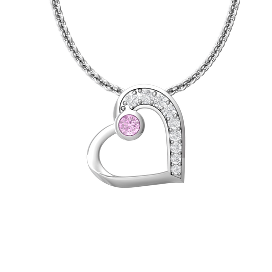 Heart Shaped Diamond Pendant Set With Pink Diamonds  Gardiner Brothers