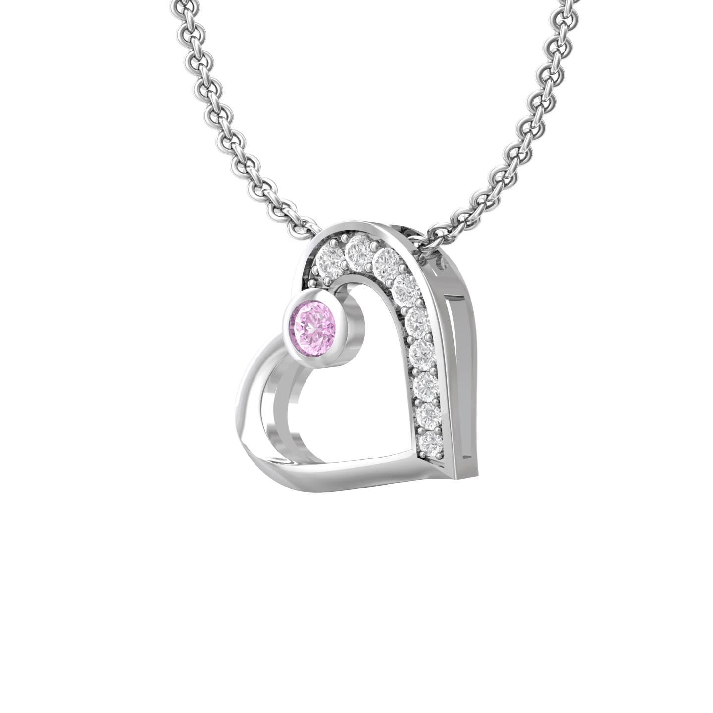 Heart Shaped Diamond Pendant Set With Pink Diamonds  Gardiner Brothers