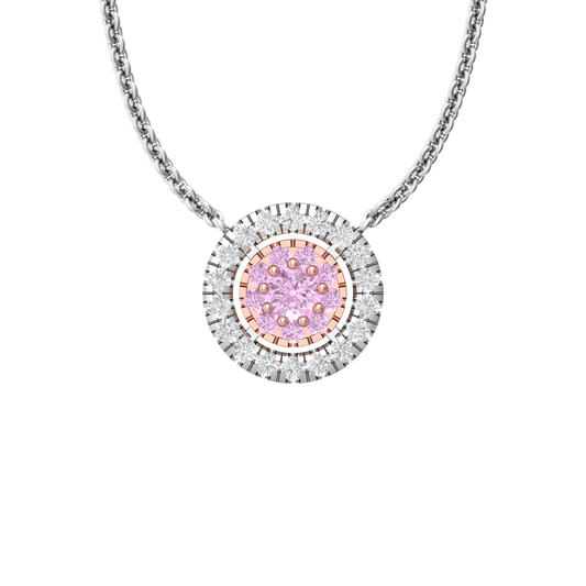 Cluster Style Diamond Pendant Set With Pink Diamonds  Gardiner Brothers