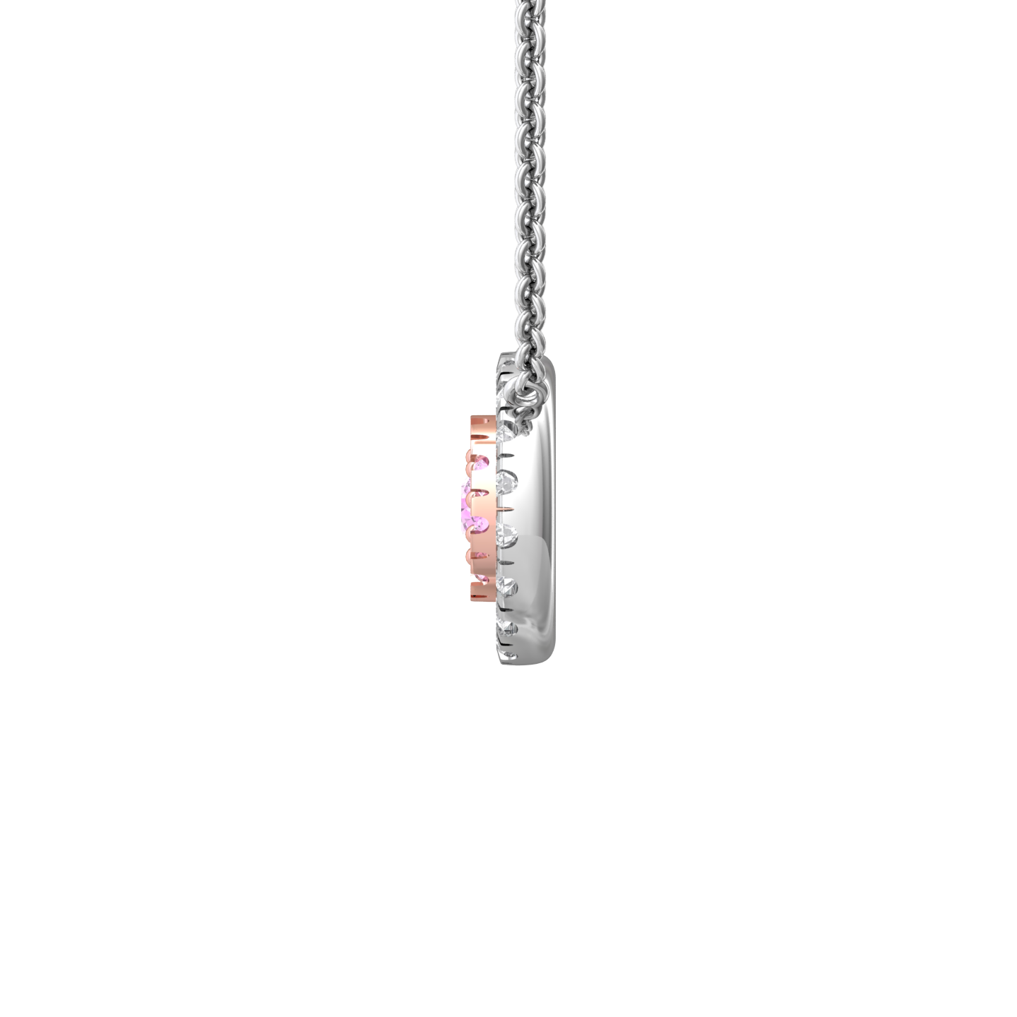 Cluster Style Diamond Pendant Set With Pink Diamonds  Gardiner Brothers