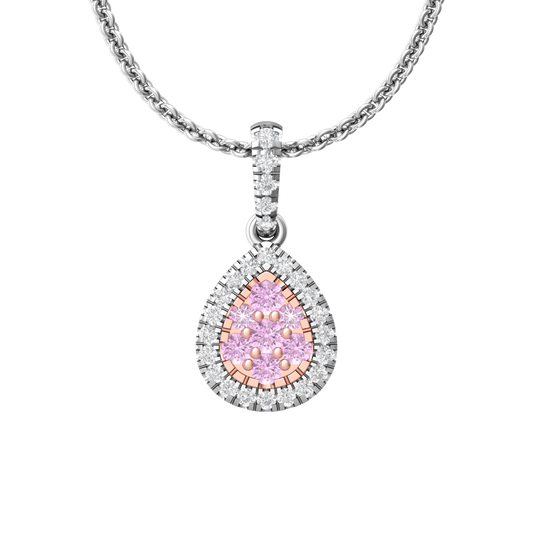 Pear Shaped Diamond Cluster Pendant Set With Pink Diamonds  Gardiner Brothers