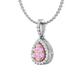 Pear Shaped Diamond Cluster Pendant Set With Pink Diamonds  Gardiner Brothers