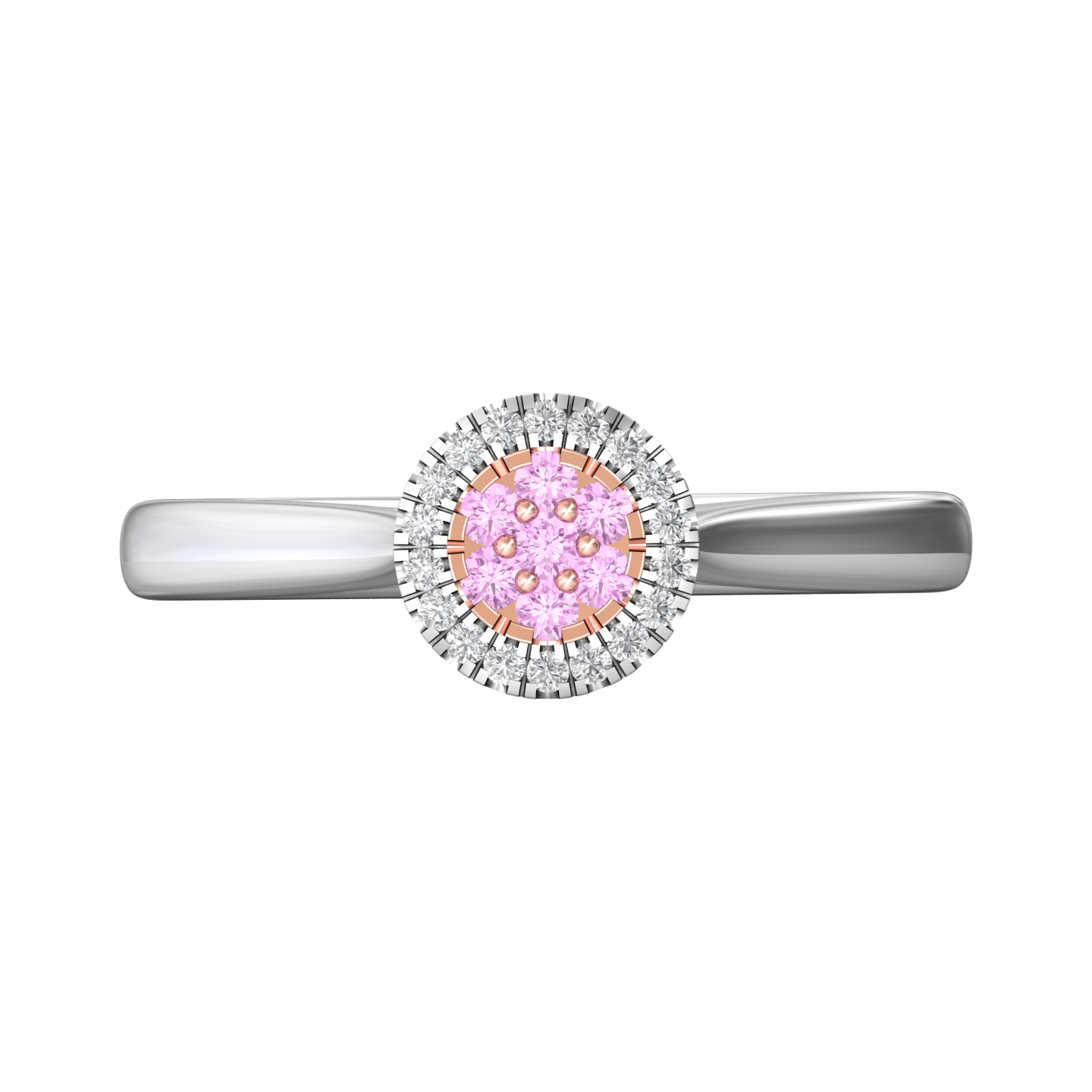 Diamond Cluster Style Ring Set With Pink Diamonds  Gardiner Brothers