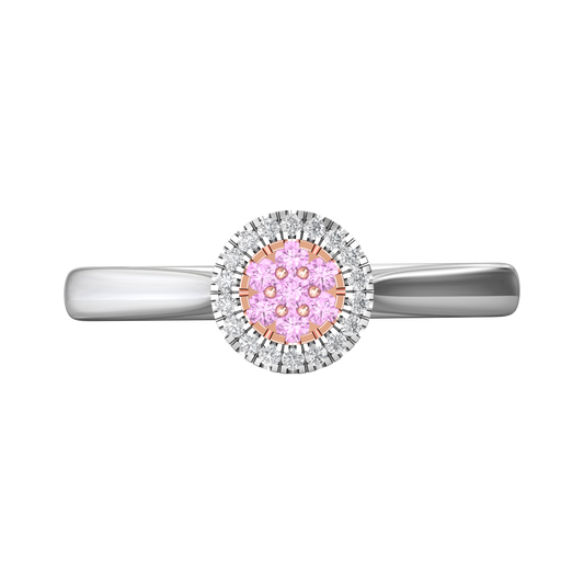 Diamond Cluster Style Ring Set With Pink Diamonds  Gardiner Brothers