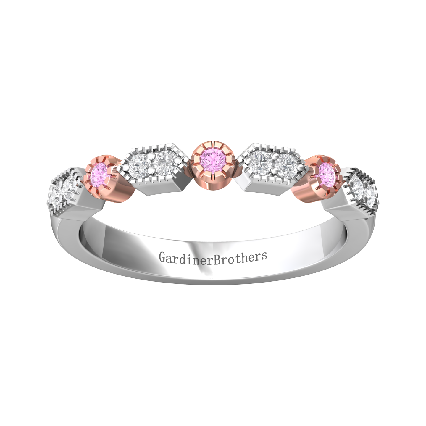 Diamond Dress Ring Set With Pink Diamonds  Gardiner Brothers